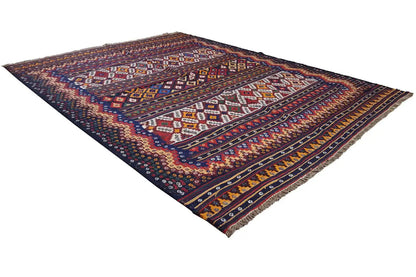 Kilim Sirjan 905433 with ornamental border, multicolored, laid diagonally