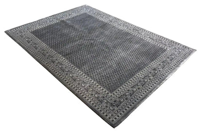 Rectangular rug Botte Mir 236x174 cm, anthracite with border trim