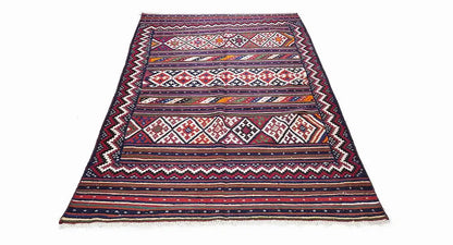 Kilim rug Kilim Sirjan 905428 with wide borders and a geometric pattern