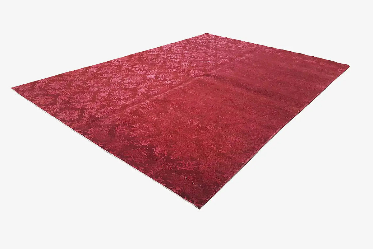 Designer rug (232 x 164 cm) in red with a dense ornamental pattern