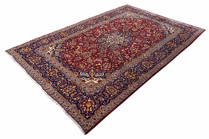 Keshan red Oriental rug (320x195 cm) with an ornate medallion