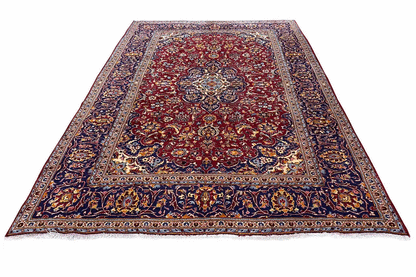 Keshan red Oriental rug (320x195 cm) with border ornaments