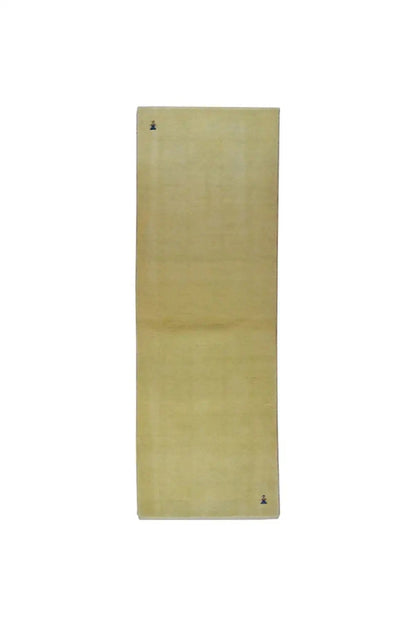 Gabbeh runner 230x75 cm, light beige, small color accents at the corners